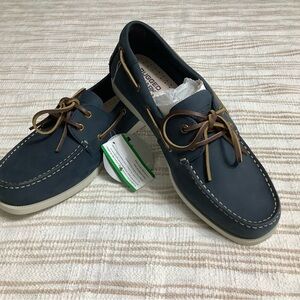 Rugged Blue Men's Leather Boat Shoes
